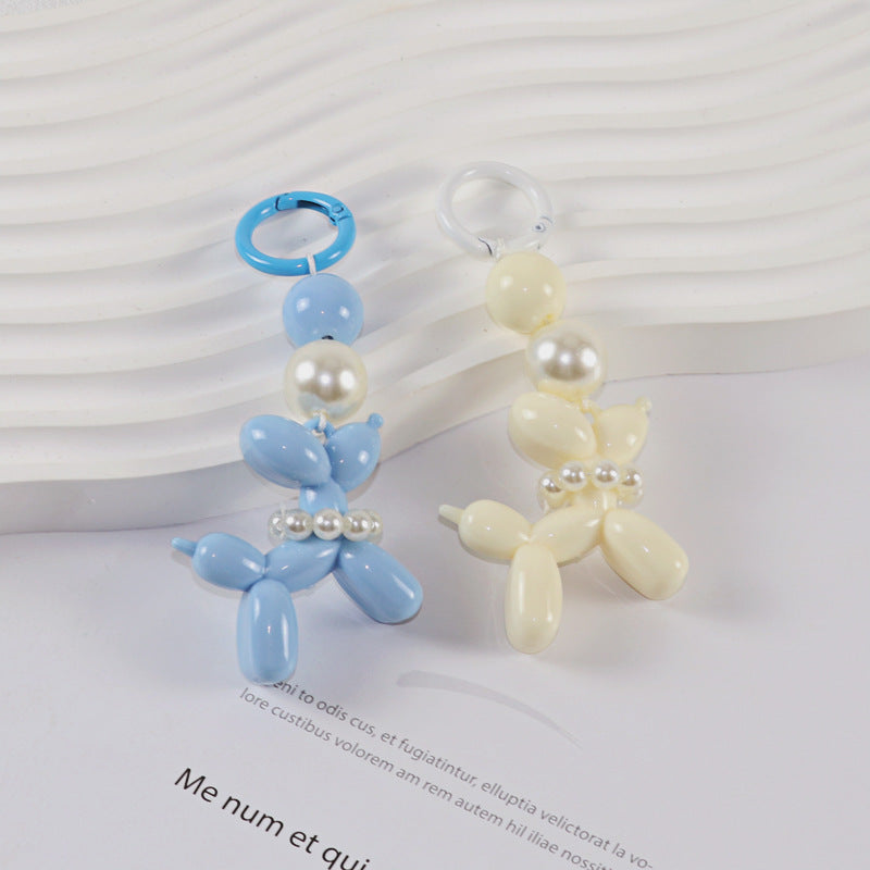 Wholesale Pearl 3D Doll Puppy Acrylic Keychain